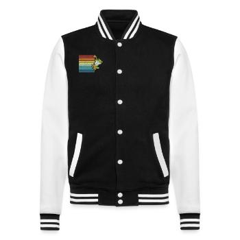 Retro Agalychnis Callidryas Pet Lover Red Eyed - College Sweat Jacket - black/white - Front - Nik (191cm) & Marisol (170cm)