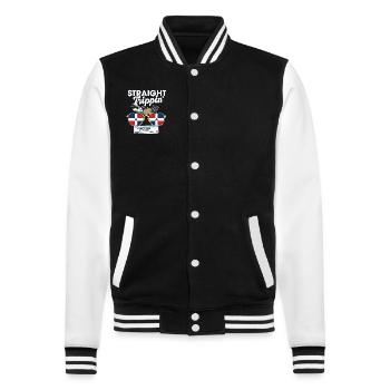 Straight Trippin' Dominican Republic Vacation - College-Sweatjacke - Schwarz/Weiß - Vorne - Nik (191cm) & Marisol (170cm)
