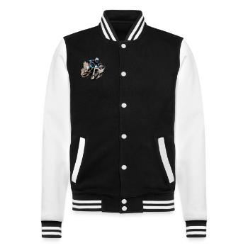 Motocross Motorcycle - College Sweat Jacket - black/white - Front - Nik (191cm) & Marisol (170cm)