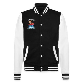 Boating Dad Boat Captain Pontoon Sailor Cruising - College Sweat Jacket - black/white - Front - Nik (191cm) & Marisol (170cm)