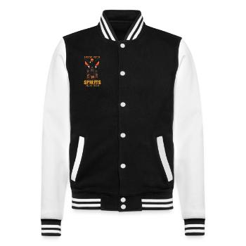 Horror Paranormales Spukhaus Gruseliges Halloween - College-Sweatjacke - Schwarz/Weiß - Vorne - Nik (191cm) & Marisol (170cm)