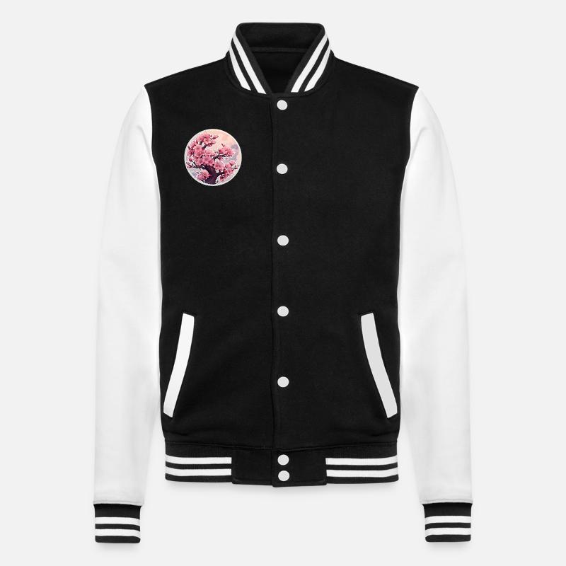 Cerisier en fleurs - Veste Teddy - noir/blanc