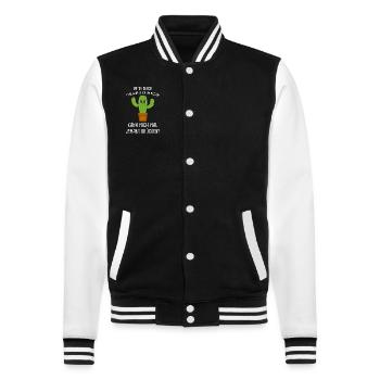 Unter Druck Funktioniere Ich Am Besten Umarmung - College-Sweatjacke - Schwarz/Weiß - Vorne - Nik (191cm) & Marisol (170cm)