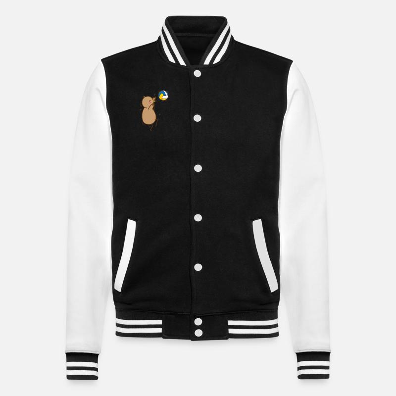 Volleyball Kiwi Oiseau et Fruit - Veste Teddy - noir/blanc