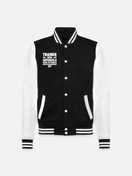 Sportmannschaft Trainer - College-Sweatjacke - Schwarz/Weiß