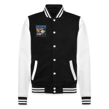 Aquaristics Aquarium Aquarist Ornamental Fish Gift - College Sweat Jacket - black/white - Front - Nik (191cm) & Marisol (170cm)