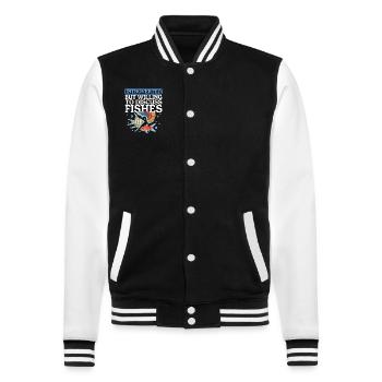 Aquaristik Aquarium Aquarianer Zierfisch Geschenk - College-Sweatjacke - Schwarz/Weiß - Vorne - Nik (191cm) & Marisol (170cm)