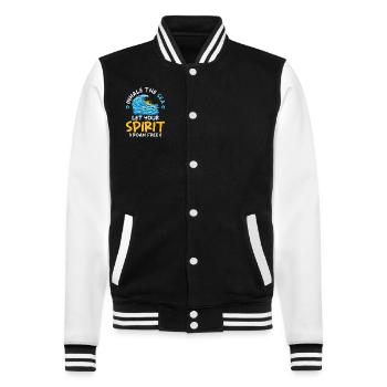 Ozean Meer Strandurlaub Souvenir Meeresbrise - College-Sweatjacke - Schwarz/Weiß - Vorne - Nik (191cm) & Marisol (170cm)