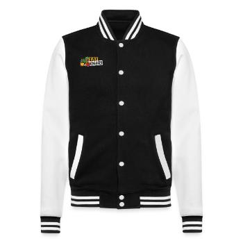 Essen Sie Gemüse Pflanzlich Vegan Vegan Vegetarisch - College-Sweatjacke - Schwarz/Weiß - Vorne - Nik (191cm) & Marisol (170cm)