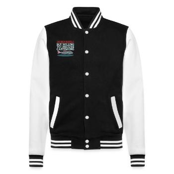 Angler Catfish Fishing Fishing Fish Gift - College Sweat Jacket - black/white - Front - Nik (191cm) & Marisol (170cm)