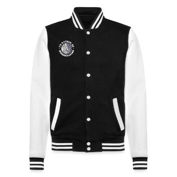 I'd Rather Be Moonwalking Cosmonaut Spaceship - College Sweat Jacket - black/white - Front - Nik (191cm) & Marisol (170cm)