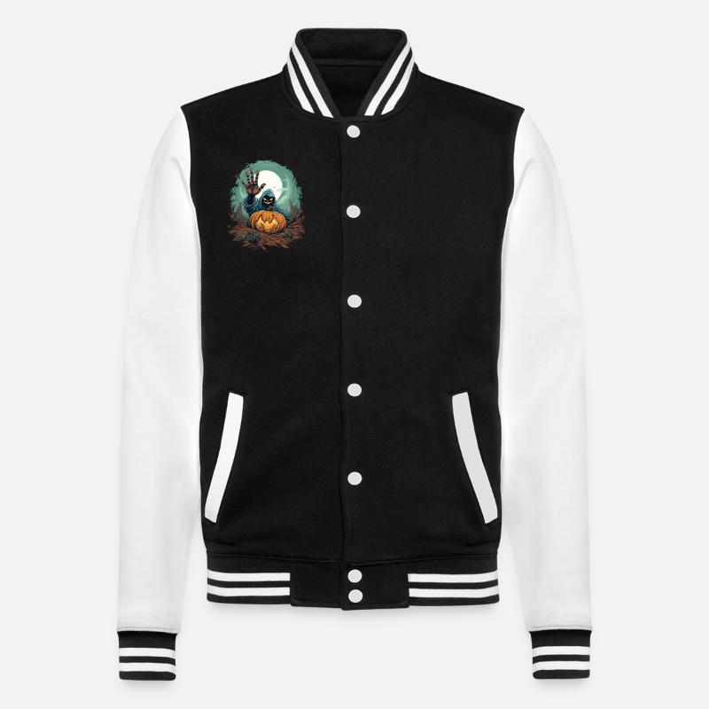 Halloween Emerging Hands Citrouille effrayante - Veste Teddy - noir/blanc