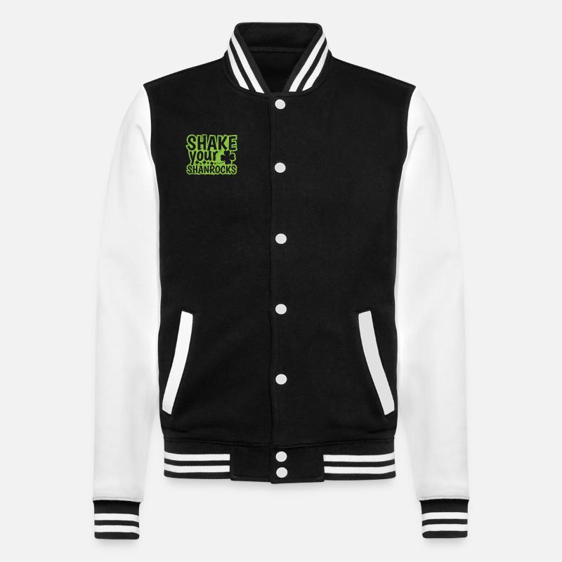 Secouez votre Shanrocks Saint-Patrick - Veste Teddy - noir/blanc