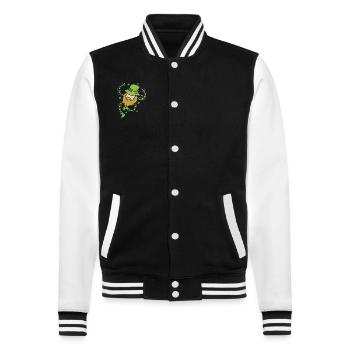 Nain irlandais de la Saint-Patrick - Veste Teddy - noir/blanc - Devant - Nik (191cm) & Marisol (170cm)