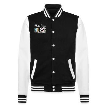 Gift idea for oncology nurses - College Sweat Jacket - black/white - Front - Nik (191cm) & Marisol (170cm)