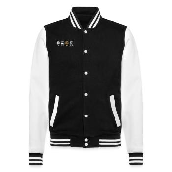 Eat Sleep Mix Repeat Barmann Bartender Mixologist - College-Sweatjacke - Schwarz/Weiß - Vorne - Nik (191cm) & Marisol (170cm)
