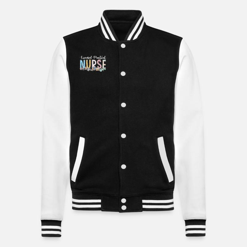 Licensed Practical Nurse - College Sweat Jacket - black/white