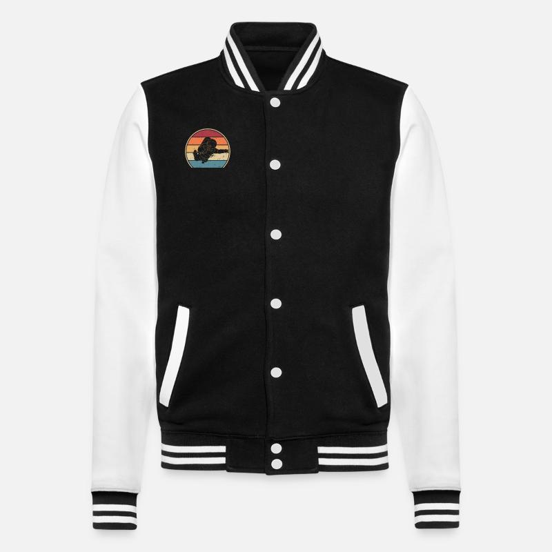 Retro Spaceship Taikonaut Cosmonaut Spaceman - College Sweat Jacket - black/white
