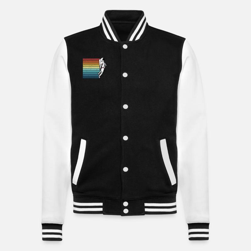 Retro Taikonaut Cosmonaut Spaceship Spaceman - College Sweat Jacket - black/white
