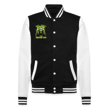 Dirt Sweat Tractor Love Farmer Farmer Gift - College Sweat Jacket - black/white - Front - Nik (191cm) & Marisol (170cm)