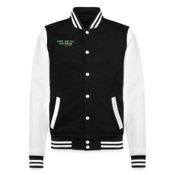 Gimme Head Till I'm Dead 80er Jahre Liebhaber - College-Sweatjacke - Schwarz/Weiß - Vorne - Nik (191cm) & Marisol (170cm)