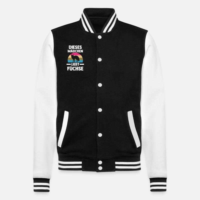 Fuchs - College-Sweatjacke - Schwarz/Weiß
