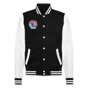 ant - College Sweat Jacket - black/white - Front - Nik (191cm) & Marisol (170cm)