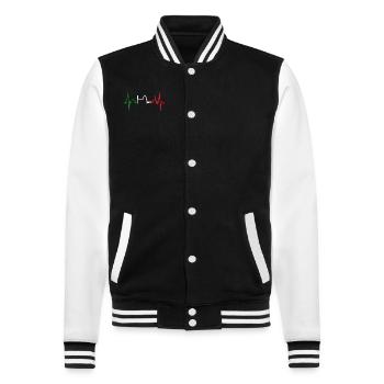 Florenz Skyline Italien Herzschlag I Love Firenze - College-Sweatjacke - Schwarz/Weiß - Vorne - Nik (191cm) & Marisol (170cm)