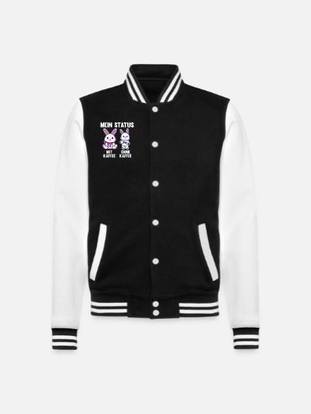 Hase Mein Status Mit Kaffee Ohne Kaffee - College-Sweatjacke - Schwarz/Weiß