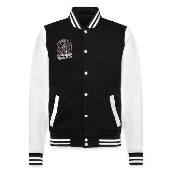 Pukwudgie, Cryptide, Folklore, Mythes, Cryptozoologue - Veste Teddy - noir/blanc - Devant - Nik (191cm) & Marisol (170cm)