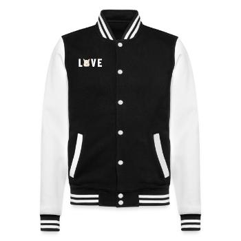 Love Llama Alpaca Pako Alpaca Breeder Alpaca - College Sweat Jacket - black/white - Front - Nik (191cm) & Marisol (170cm)