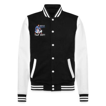 When in doubt tap out - College-Sweatjacke - Schwarz/Weiß - Vorne - Nik (191cm) & Marisol (170cm)