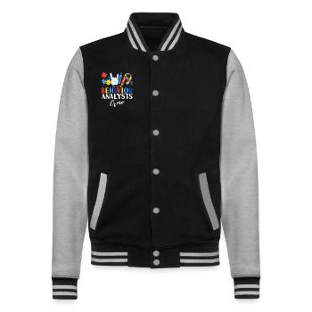 Analystes du comportement Équipe Thérapeute ABA Comportementale - Veste Teddy - noir/gris chiné - Devant - Nik (191cm) & Marisol (170cm)