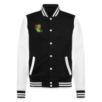 Parrot Dancing Bird Talking Animal - College Sweat Jacket - black/white - Front - Nik (191cm) & Marisol (170cm)