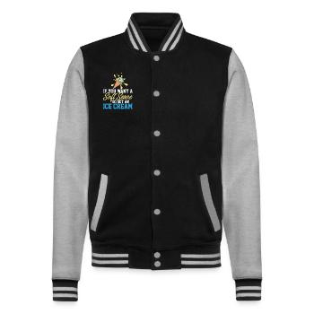 Funny Volleyball If You Want A Soft Serve Go Get - College-Sweatjacke - Schwarz/Grau meliert - Vorne - Nik (191cm) & Marisol (170cm)