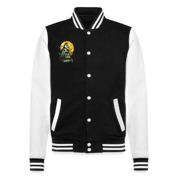 Abstract camping and nature - College Sweat Jacket - black/white - Front - Nik (191cm) & Marisol (170cm)