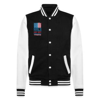 God's Children Are Not For Sale Christian Children - College Sweat Jacket - black/white - Front - Nik (191cm) & Marisol (170cm)