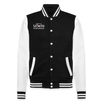 Saturnalia Keep Saturn In Ancient Roman Empire - College Sweat Jacket - black/white - Front - Nik (191cm) & Marisol (170cm)