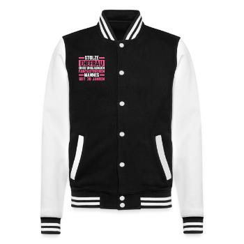 Ehe Perlenhochzeit 30 Jahre Verheiratet Hochzeitst - College-Sweatjacke - Schwarz/Weiß - Vorne - Nik (191cm) & Marisol (170cm)
