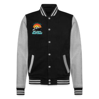 Sommer Kreuzfahrtschiff Urlaub Familie Kalorien zählen - College-Sweatjacke - Schwarz/Grau meliert - Vorne - Nik (191cm) & Marisol (170cm)