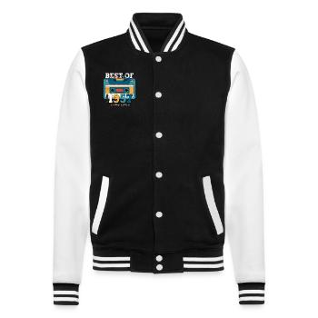 66e anniversaire Cassette novembre Vintage 1957 - Veste Teddy - noir/blanc - Devant - Nik (191cm) & Marisol (170cm)