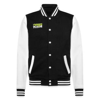 Tennis Mode On Tennis Coach Tennis Player Tennis - College Sweat Jacket - black/white - Front - Nik (191cm) & Marisol (170cm)