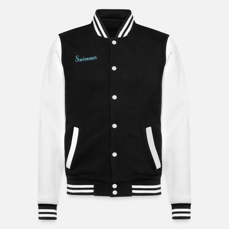 Swimmer Sport Training Hobby - College Sweat Jacket - black/white