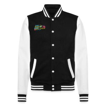 Stock Traders, Forex Traders, Investor Trading - College Sweat Jacket - black/white - Front - Nik (191cm) & Marisol (170cm)