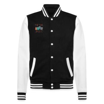 Module de mémoire rétro de disquette Vintage Gamer - Veste Teddy - noir/blanc - Devant - Nik (191cm) & Marisol (170cm)