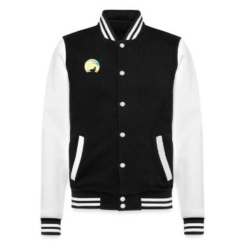 Shooting stars in the night sky - College Sweat Jacket - black/white - Front - Nik (191cm) & Marisol (170cm)