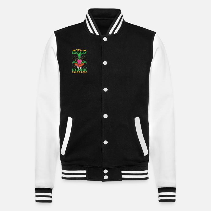 Yoga Mindfulness Practic Meditation Manifestation - College Sweat Jacket - black/white