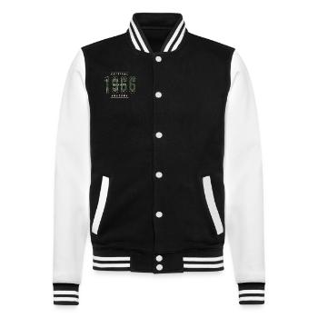 Original 1966 année de naissance urbain cadeau Vintage - Veste Teddy - noir/blanc - Devant - Nik (191cm) & Marisol (170cm)