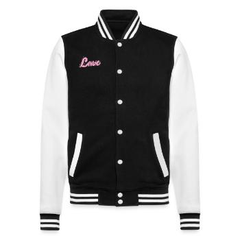 Love Flower Orchid Flower Plant - College Sweat Jacket - black/white - Front - Nik (191cm) & Marisol (170cm)