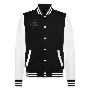 Original 1999 year of birth urban gift vintage - College Sweat Jacket - black/white - Front - Nik (191cm) & Marisol (170cm)